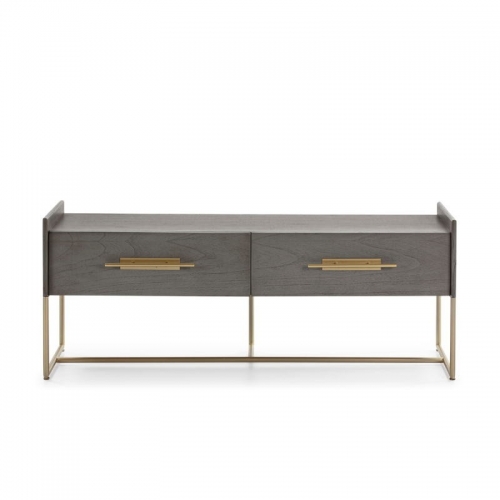 GOLD METAL 2-DRAWER TV CABINET - STORAGE CABINET