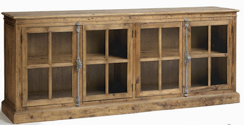 Recycled pine wood rustic sideboard.