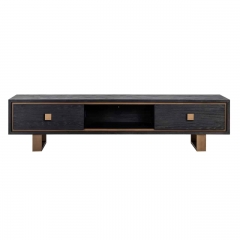 TV sideboard 2 drawers (Brushed Gold)