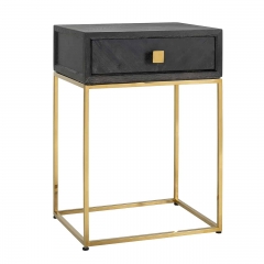 Bedside table gold 1-drawer