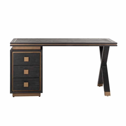 Oak Stainless Steel Desk