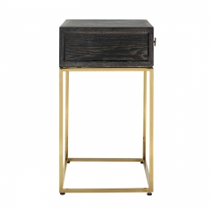 Bedside table gold 1-drawer