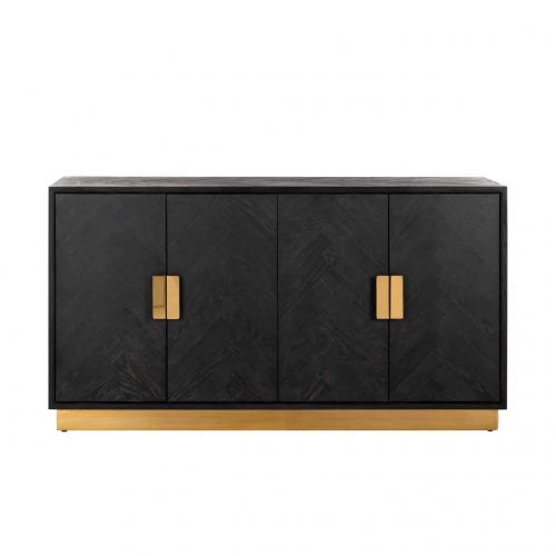 Sideboard gold and black 4-doors