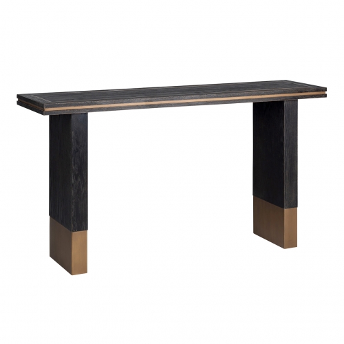 golden stripe console table