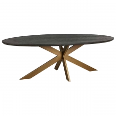 Dining table Brass oval