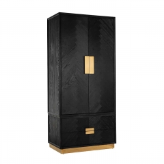 cupboard gold 2-doors 2-drawers