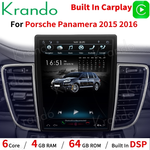 Krando Android 9.0 4G 10.4'' Tesla Screen Car Radio Multimedia Audio Player For Porsche Panamera 970 G1 2011-2016 GPS Carplay