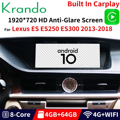 Krando Android 10.0 10.25'' 4G 64G 10.25'' Car Radio For Lexus ES250 ES300 ES350 2013-2018 Audio Multimedia Player Carplay WIFI