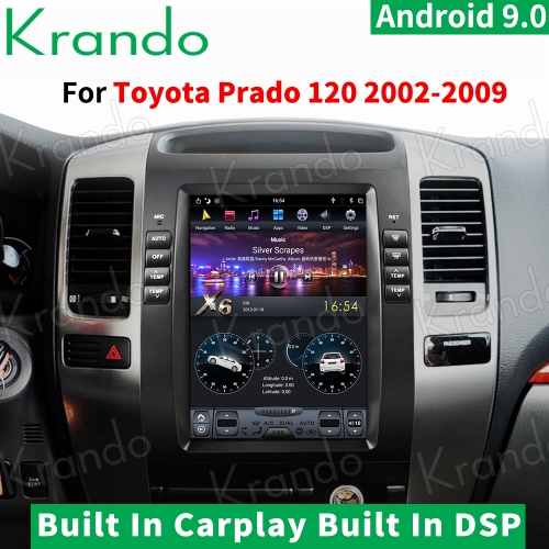 Krando Android 9.0 4G 10.4 Vertical screen audio car navigation for Toyota  Prado 2002-2009 lexus GX470 GPS multimedia Carplay
