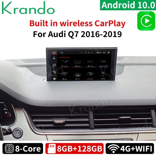 Krando Android 10.0 8G 128G 9'' IPS Screen Car Multimedia Player Radio GPS for Audi Q7 2016-2019 Audio Player Wireless Carplay