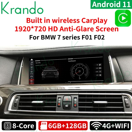 Krando Android 10.0 4G 64G 10.25'' Car Navi Audio For BMW 5 Series F10 F11  2011-2016 NBT CIC Multimedia Radio Player 8 Core