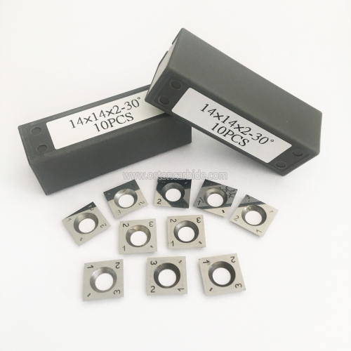 14x14x2mm Tungsten Carbide Reversible Blades for Wood Jointer Helical Spiral Cutterhead