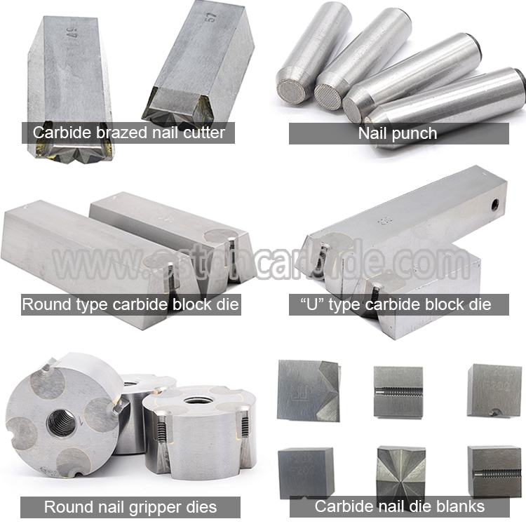  tungsten carbide nail brazed gripper dies 