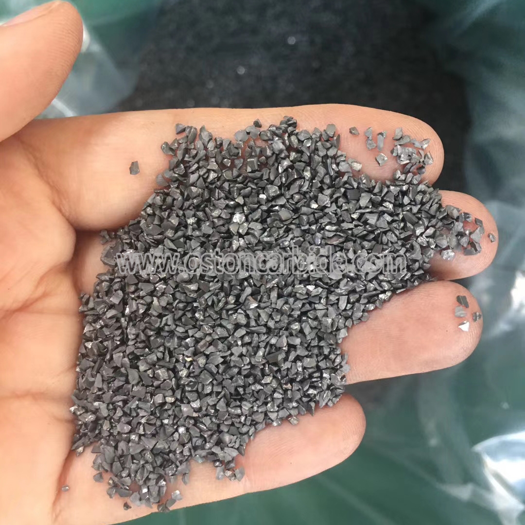 crushed tungsten carbide anvil particles