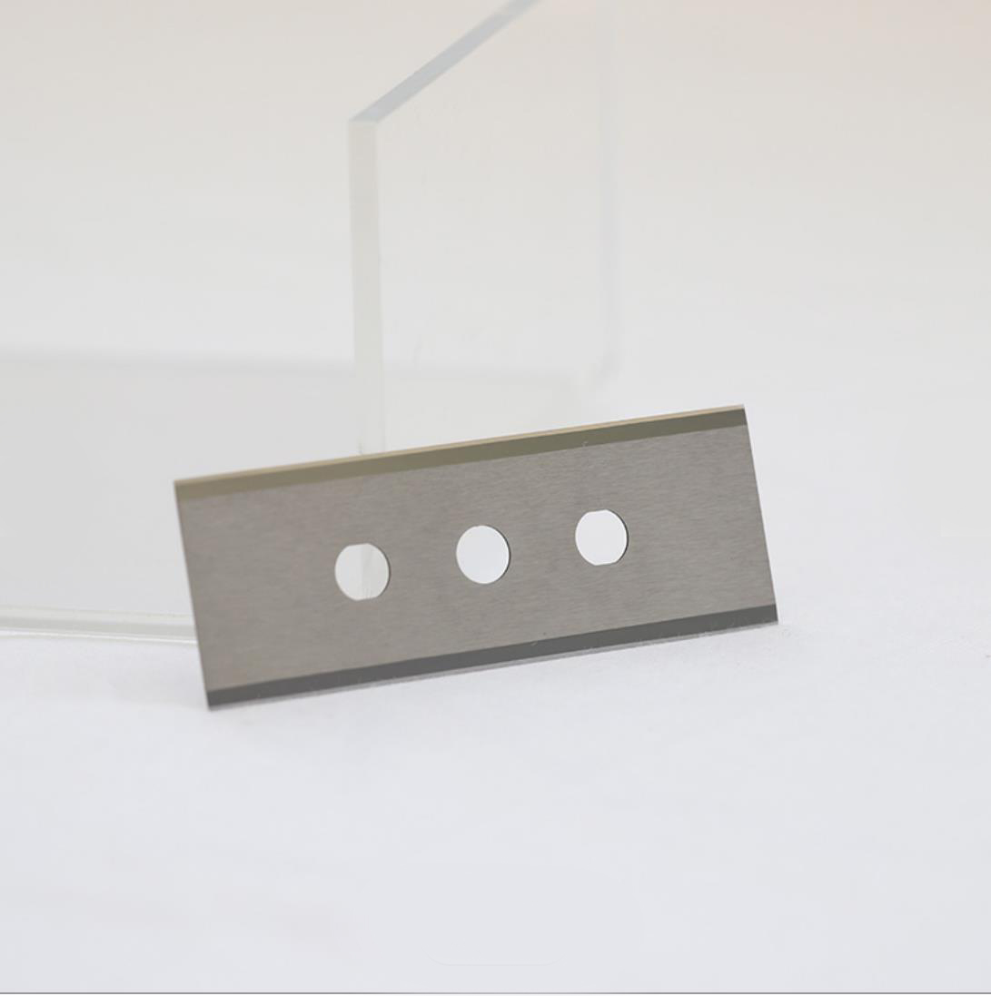 Tungsten carbide textile machine knife with 3 holes,Tungsten Carbide Industrial Razor blades