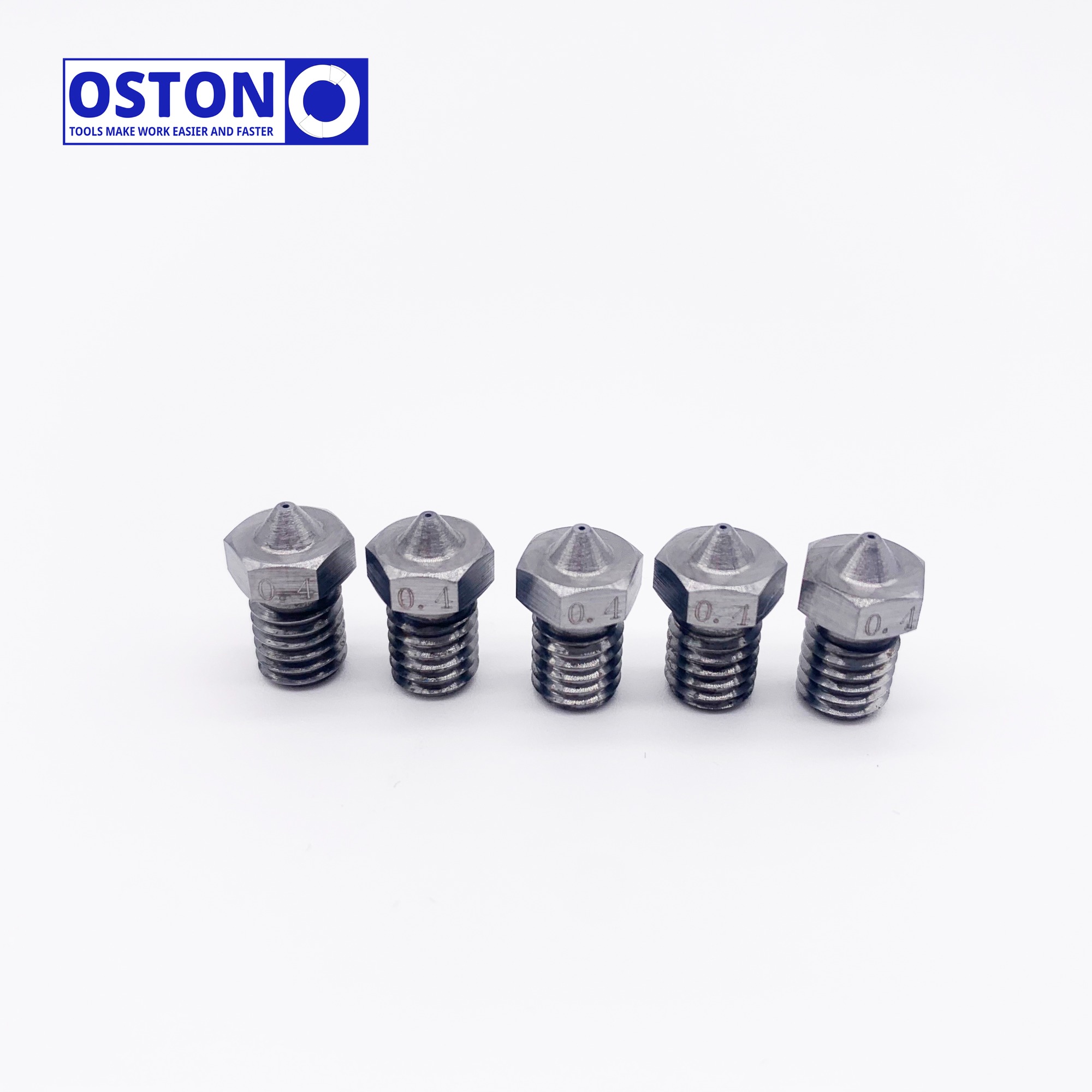High Flow Unibody Tungsten Carbide Nozzle for 3D Printers in Thread size of M6 1.75mm