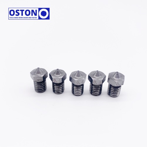 High Flow Unibody Tungsten Carbide Nozzle for 3D Printers in Thread size of M6 1.75mm