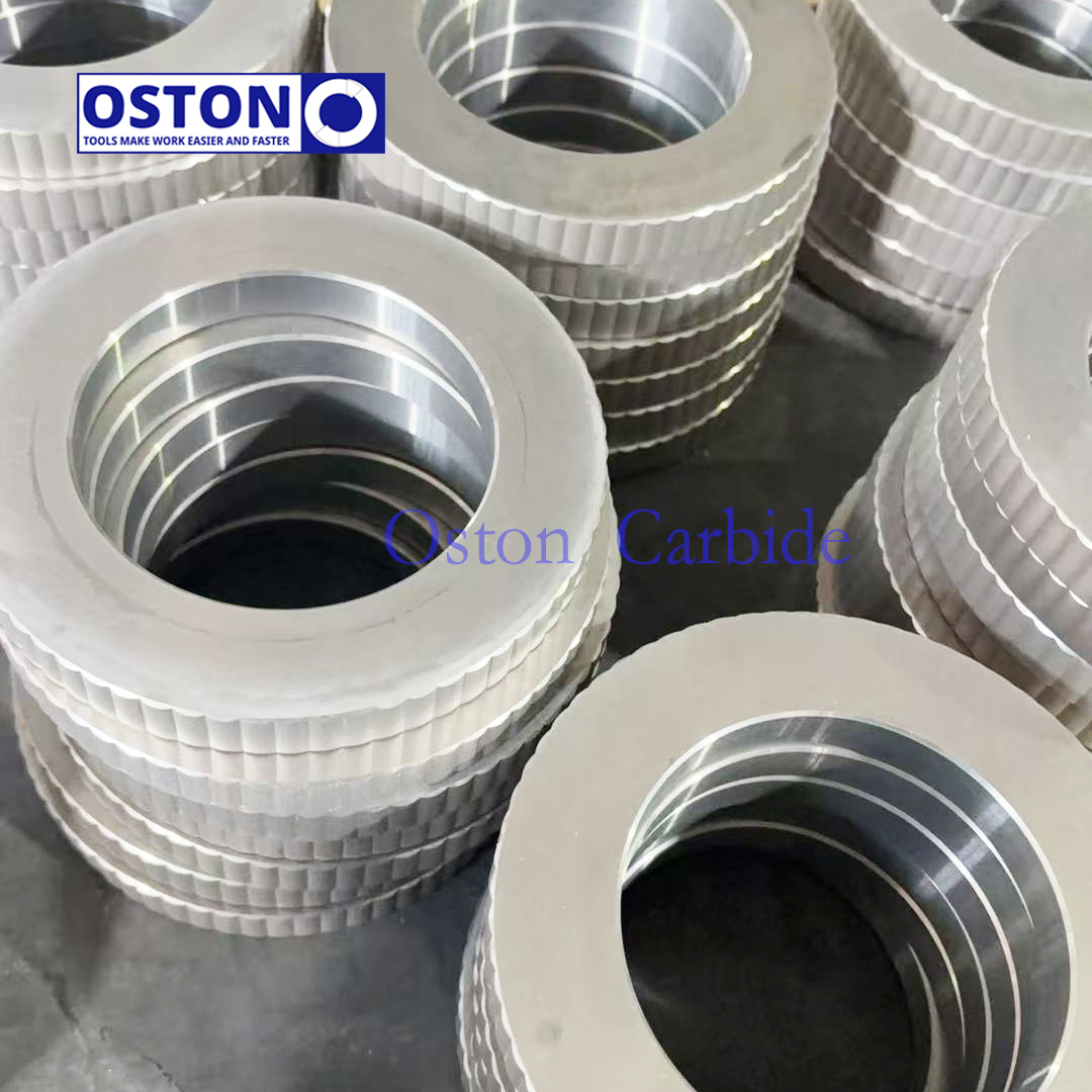 G20/G30 Grade D128*d84*15mm Tungsten Carbide Wire Transport Rolls With Teeth