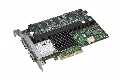 J155F Dell PERC 6/E 512MB Cache 8-Port SAS 3Gbps Dual Channel PCI Express 1.0 x8 RAID Controller Card