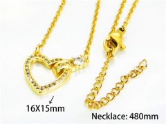HY Wholesale Popular Crystal Zircon Necklaces (Love Style)-HY54N0124NC