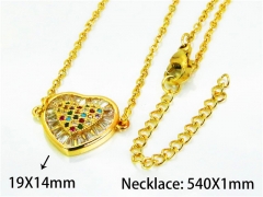 HY Wholesale Popular Crystal Zircon Necklaces (Love Style)-HY54N0103OL