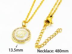 HY Stainless Steel 316L Necklaces (Letter Style)-HY54N0174MLQ