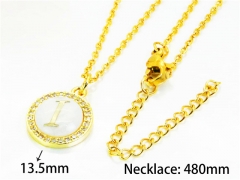 HY Stainless Steel 316L Necklaces (Letter Style)-HY54N0181MLX