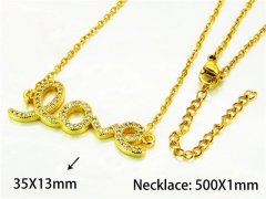 HY Wholesale Popular Crystal Zircon Necklaces (Love Style)-HY54N0483NW