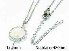 HY Stainless Steel 316L Necklaces (Letter Style)-HY54N0166MT