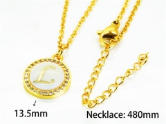 HY Stainless Steel 316L Necklaces (Letter Style)-HY54N0184MLD