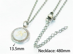 HY Stainless Steel 316L Necklaces (Letter Style)-HY54N0160MS