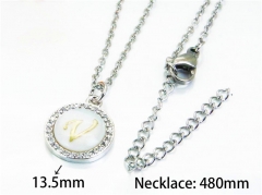 HY Stainless Steel 316L Necklaces (Letter Style)-HY54N0168ME