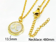 HY Stainless Steel 316L Necklaces (Letter Style)-HY54N0183MLY