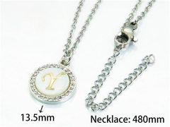 HY Stainless Steel 316L Necklaces (Letter Style)-HY54N0171MD