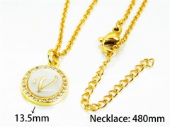 HY Stainless Steel 316L Necklaces (Letter Style)-HY54N0194MLZ