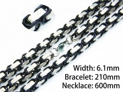 HY Wholesale Black Necklaces Bracelets Sets-HY54S0424IIT