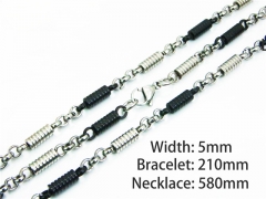 HY Wholesale Black Necklaces Bracelets Sets-HY55S0583IIT