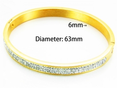 HY Wholesale Stainless Steel 316L Bangle (Natural Crystal)-HY58B0177HKT