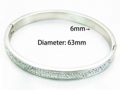 HY Wholesale Stainless Steel 316L Bangle (Natural Crystal)-HY58B0176HIR