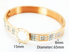HY Wholesale Stainless Steel 316L Bangle (Natural Crystal)-HY81B0194IIQ