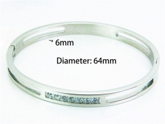 HY Wholesale Stainless Steel 316L Bangle (Natural Crystal)-HY42B0071HJZ