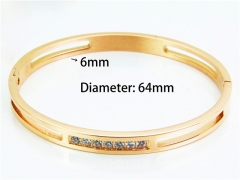 HY Wholesale Stainless Steel 316L Bangle (Natural Crystal)-HY42B0070HML