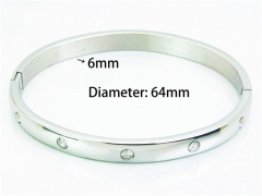 HY Wholesale Stainless Steel 316L Bangle (Natural Crystal)-HY42B0051HHG