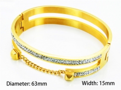 HY Wholesale Stainless Steel 316L Bangle (Natural Crystal)-HY81B0074IOZ