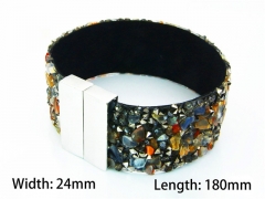 Wholesale Bracelets (Leather) (Natural Crystal)-HY81B0455HLB