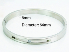 HY Wholesale Stainless Steel 316L Bangle (Natural Crystal)-HY42B0076HHR