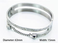 HY Wholesale Stainless Steel 316L Bangle (Natural Crystal)-HY81B0073IMZ