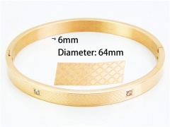 HY Wholesale Stainless Steel 316L Bangle (Natural Crystal)-HY42B0050HKL
