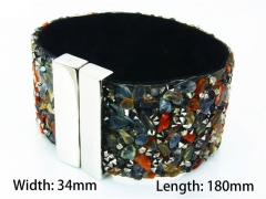 Wholesale Bracelets (Leather) (Natural Crystal)-HY81B0435HMF