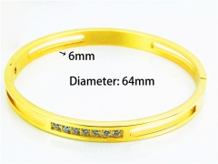 HY Wholesale Stainless Steel 316L Bangle (Natural Crystal)-HY42B0069HLC